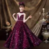 Children Sequin Flower Girl Pageant Mermaid Dresses Long Puffy Prom Formal Birthday Party Dress Luxury Evening Shining Ball Gown - Image 2