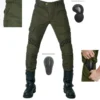 Motorcycle Riding Jeans Anti-fall Pants Protective Pants 06 Black Green trousers Send Protective Gear Men - Image 3