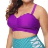 Plus Size Two Pieces Bathing Suit 2022 Contrast Color High Waist Beachwear Women's Suit Big Size Separate Swimsuit Bikinis Suit - Image 3