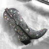 Onlymaker Women Sparkly Multi-colored Rhinestone Handmade Mid-calf Western Boots - Image 6