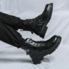Fashion Military Boots Fashion Thick Soled Motorcycle Boots Designer Winter Boot Formal Dress Shoes for Men Leather Ankle Boots - Image 7