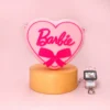 Kawaii Barbie Coin Purse Pink Heart Shape Silicone Wallet Bags Accessories Shoulder Strap Kids Girls Toys for Children Gift - Image 3