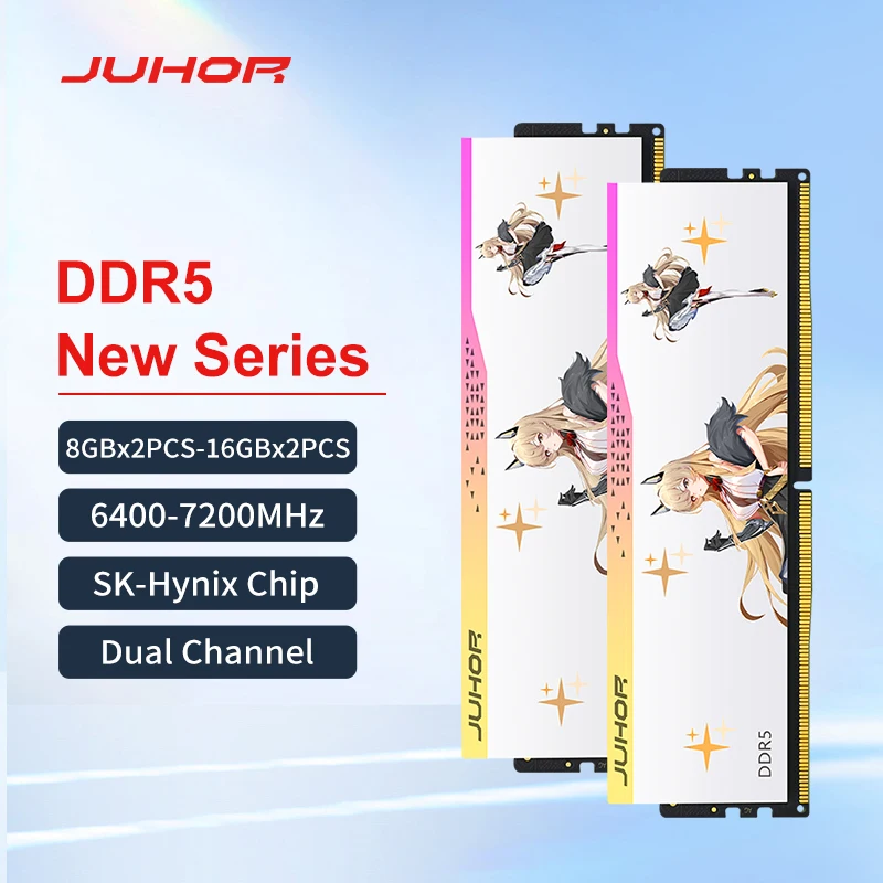 JUHOR DDR5 RAM 16GB 32GB 6400MHz 6800MHz 7200MHz DDR5 RGB XMP3.0 DIY Computer Desktop