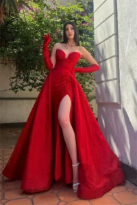 Lucy Ball Gown Red Evening Dress Mermaid Strapless Elegant Party Dresses for Women Luxury Robe De Soiree Femmes Sharon Said Long - Image 3