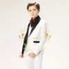 Boys Wedding Tuxedo White Dress Shawl Collar Stage Show Blazer Pants Vest 3 Piece Suit For Kids Jacket Conjuntos De Blazer - Image 4