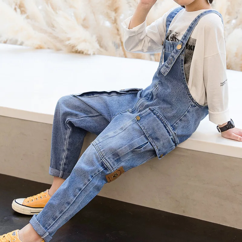 Pants Overalls for Big Boys Jean Overalls Boys Jeans Teens Overalls Rompers 6 7 8 9 10 11 12 13 14 Years School Denim Jumpsuit