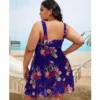Swimsuit Large Size Floral Print Split Front One Piece Swimwear Beach Bikini Dress Outfits for Women Plus Size Woman Clothing - Image 5
