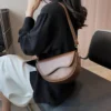 Small Leather Saddle Armpit Bags for Women Summer Chain Shoulder Crossbody Bag Ladies Vintage Underarm Handbags bolsa - Image 2