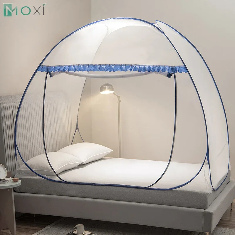 Single-Door Mongolian Yurt U-shaped Zipper Student Dormitory Upper Lower Bunk Free Install Mosquito Net Queen King Size Decor