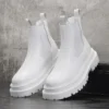 Luxury Design Mens Platform Chelsea Boots Thick Bottom Split Leather Ankle Boots Male Footwear Round Toe Short Martins Boots - Image 2