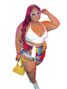 Large Size Woman 2-piece Pants Set Backless Tank and Shorts Summer Outfits Sexy Plus Size Swimsuit Wholesale Bulk Dropshipping - Image 5