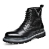 Autumn Winter New Designer Platform Boots for Men High Top Warm Casual Shoes Male Solid Color Genuine Leather Ankle Boots Men - Image 2