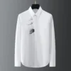 Spring New Flower Embroidered Long Sleeved Shirt for Men's Business Office Formal Dress Shirts Social Party Banquet Men Clothing - Image 3