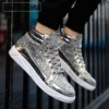 Autumn Winter Men Designer Luxury Men Shoes Sports Style Silver Gold Mens Casual Non-slip Bright Faced Short Boots Big Size 48 - Image 2