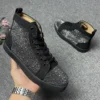 men fashion flats platform boots brand designer rhinestone rivets shoes party nightclub dress original leather ankle botas mans - Image 2