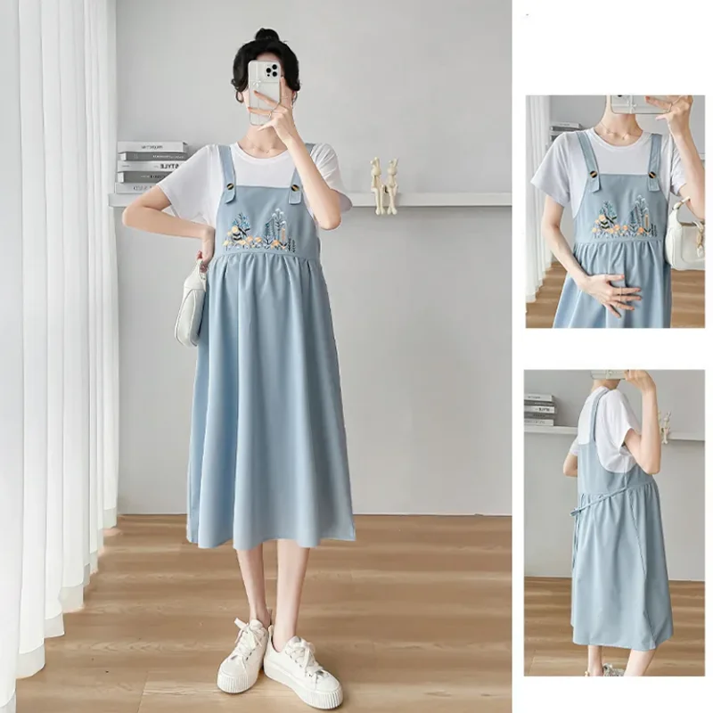 New Pregnant Women's Fashion Summer Outwear Loose Pregnant Women's Dress