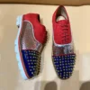 Splicing Multicolor Men's Rivet Casual Shoes Classic Red Suede Spike Toe Design Lace Up Oxford Shoes Comfortable Dress Men Shoes - Image 2