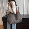 Oversized Leopard Prints Shoulder Bags For Women Deformable Canvas Large Capacity Shopping Totes 2023 Winter New Luxury Handbags - Image 6