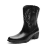 Size 38-46 Western Cowboy Boots for Men Designer Mens Shoes VINTAGE Embroider Leather Boots Black Brown British Style - Image 2