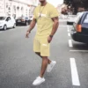 2024 new men's sportswear fitness set running suit casual T-shirt shorts set breathable jogging sportswear 2-piece set for men - Image 2