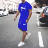 2024 new men's sportswear fitness set running suit casual T-shirt shorts set breathable jogging sportswear 2-piece set for men - Image 5