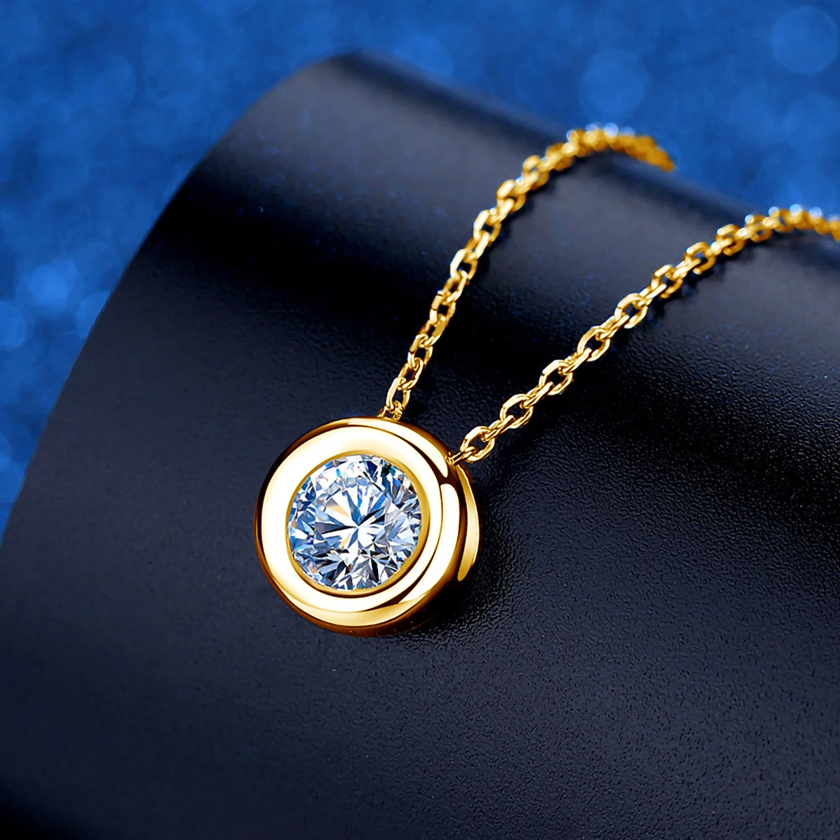 AU750 Real 18K Gold Moissanite Diamond Necklace Fine Jewelry For Woman Wedding Proposal Gift Present