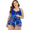 Hot Sale Plus Size Sexy Floral Print Swimwear Bikini Beachwear Dresses For Women Wholesale China - Image 4