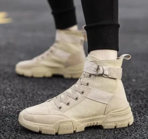 Men Boots New Designer Spring Autumn Street Fashion Canvas Casual Shoes Cool High Tops Desert Boots - Image 3