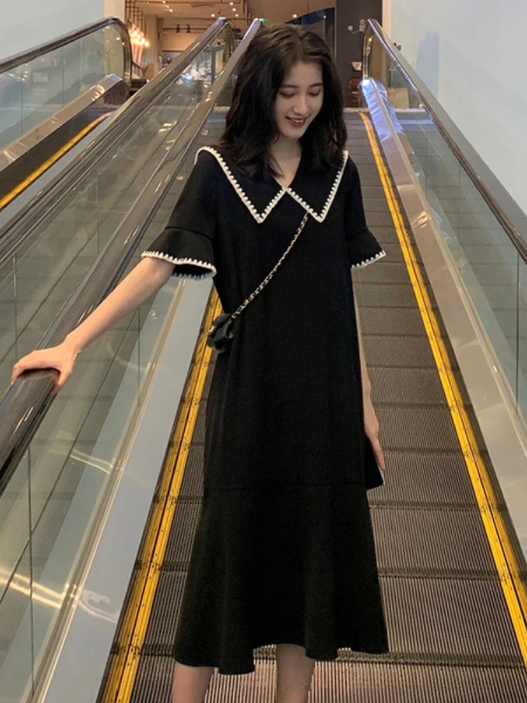 Summer Fashion Maternity Straight Dress Sweet Lovely Loose Clothes for Pregnant Women Pregnancy