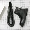 Fashion Military Boots Fashion Thick Soled Motorcycle Boots Designer Winter Boot Formal Dress Shoes for Men Leather Ankle Boots - Image 10
