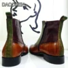 LUXURY MEN'S BOOTS MIXED COLORS CHELSEA BOOTS BUCKE STRAP CASUAL MENS DRESS BOOTS SHOES WEDDING OFFICE LEATHER BOOTS MEN - Image 6