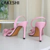 LAKESHI Sexy Pumps Women High Heels Flower Decoration Party Bride Wedding Shoes Ladies Heeled Sandals Summer Elegant Stiletto - Image 4