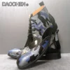 LUXURY BRAND MEN ANKLE BOOTS BLACK MIXED COLORS PATENT LEATHER MEN'S CASUAL DRESS SHOES LACE UP MILITARY BOOTS SHOES MEN - Image 2
