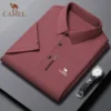 New Summer Embroidered CAMEL Silk Polo Shirt, High End Men's Fashion, Casual, Smooth, Comfortable and Breathable T-shirt Top - Image 2