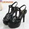 2022 New Fashion Roman Style Runway Sandals Super High Heel Waterproof Platform Wedding Shoes Summer Weave Design Women Pumps - Image 2