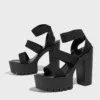 Liyke Punk Style Chunky High Heels Platform Sandals Women Open Toe Slip On Stretch Ankle Strap Summer Shoes Female Zapatos Mujer - Image 6