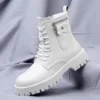Men's English Style Thick Sole Design Men Boots Luxury High End Top Layer Leather Brand Famous Chelsea High Quality Casual Boots - Image 2