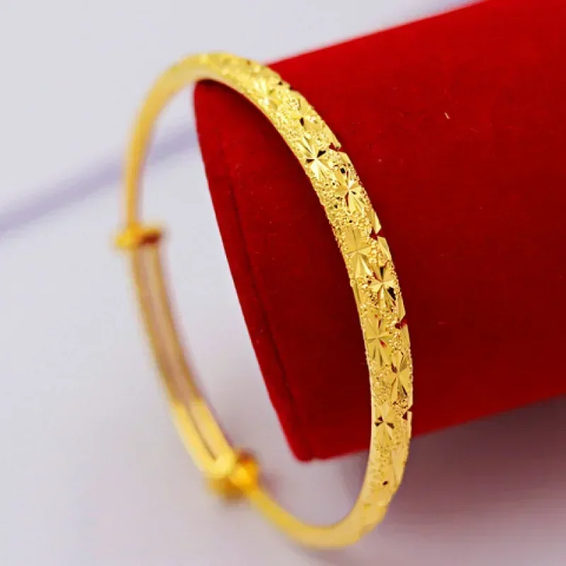 High quality braslet gold 24k bracelet 999 push-pull dragon and phoenix breath AU750 female elegant fashionable adjustable