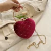 Heart Shape Handbag Womens Red Wedding Purse 2023 New Woman Evening Party Hand Bags Cute Chain Crossbody Bags Heart Shaped Bag - Image 4