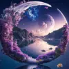 Adult DIY 5D Diamond Painting Set Diamond Art Purple Moon Diamond Painting Full Diamond Embroidery Craft Set Home Wall Decoratio