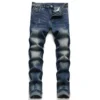 Men's Fashion Ripped Jeans High Quality Luxury Brand Men Slim Fit Fashion Small Foot Blue Pants Male Stretch Skinny Jeans 54 - Image 4