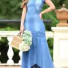 Dress Women Summer Casual Plain V Neck Light Washed Denim Dress Elegant A-Line Short Sleeve Bodycon Maix Dress