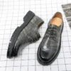 Spring Luxury Brand Designer Dress Shoes Men Boots Thick Bottom Platform Casual Oxford Boots Low Heel Lace-up Round Head Shoes - Image 2