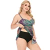 Plus Size Women's Swimwear 2022 Summer Striped Print Backless Sexy Swimwear Bikinis One Piece Large Size Women Beach Swimsuit - Image 2