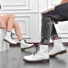 High Quality Genuine Leather Boots Men Classic Designer Wine Red Men's Half Boots Trendy High Top Lace-up Winter Boots For Women - Image 3