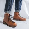 2023 New Vintage Work Boots for Men High Top British Style Men's Leather Boots Spring Autumn New Designer Platform Shoes Man - Image 2