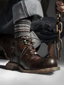 Handmade Men Genuine Leather Cargo Boots Military Army High Quality Vintage High Top Shoes Plus Size 46 47 48 Customized 15 Days - Image 5
