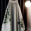 Vintage Pleated Skirts for Women High Waist Tunic Temperament Floral Jupe 2024 Faldas Mujer De Moda Fashion Big Swing Long Skirt