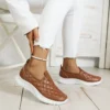 Gold Sneakers 2023 Fall Selling Fashion Flat Sequins Round Toe Loafers Casual Versatile Luxury Pull-On Women's Vulcanized Shoes - Image 6