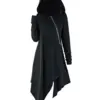Women Gothic Medieval Hooded Dress Irregular Long Sleeve Punk Jacket Vintage Pixie Fancy Cloak Party Elf Cosplay Costume Outfit